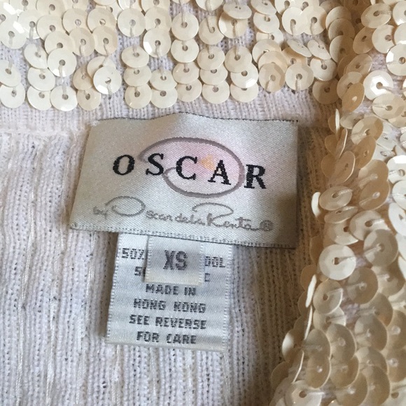 Oscar De La Renta Sheer Sequin Blouse